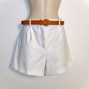 Zara White Shorts with Belt XS